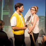 L-R: Greg Carere and Keelie Sheridan in THE DOWNTOWN LOOP at 3LD Art & Technology Center. Photo by Todd Carroll.