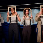 Cara Francis, Dylan Marron, Roberta Colindrez, and Christopher Borg (L-R) in The Complete and Condensed Stage Directions of Eugene O'Neill, Vol. 2, produced by the New York NeoFuturists. Photo by Hunter Canning.