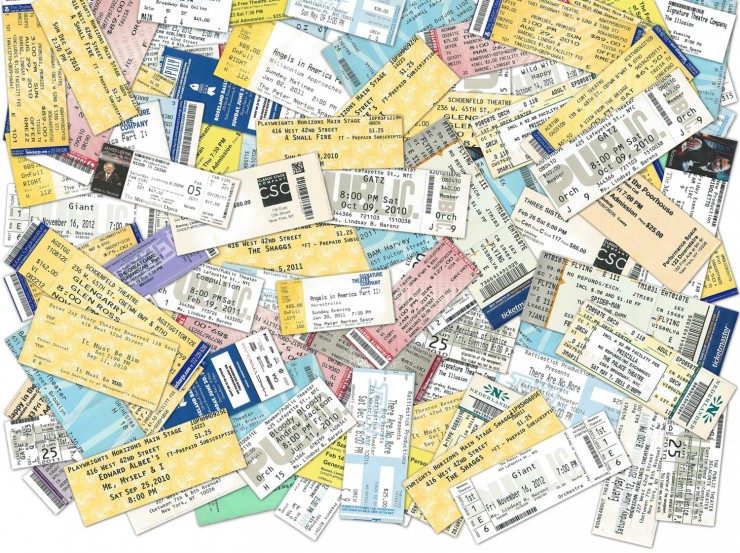 Theater tickets collage